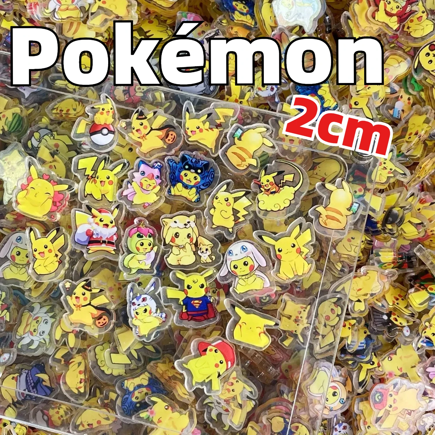 50/100 pieces 1/2 cm Pokémon acrylic sheets DIY fridge magnets phone cases shaker toys hairpin accessories, mini fun anime gifts