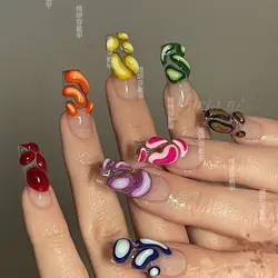 Handmade Manicure Hot Girl Wind Flash Wearing Nail New Flash Diamond Niche Manicure Students Press on Nails