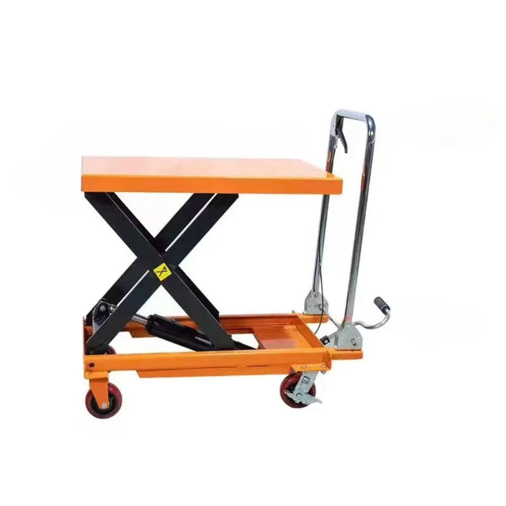 

Manual hydraulic lifting platform vehicle mobile scissor type electric trolley