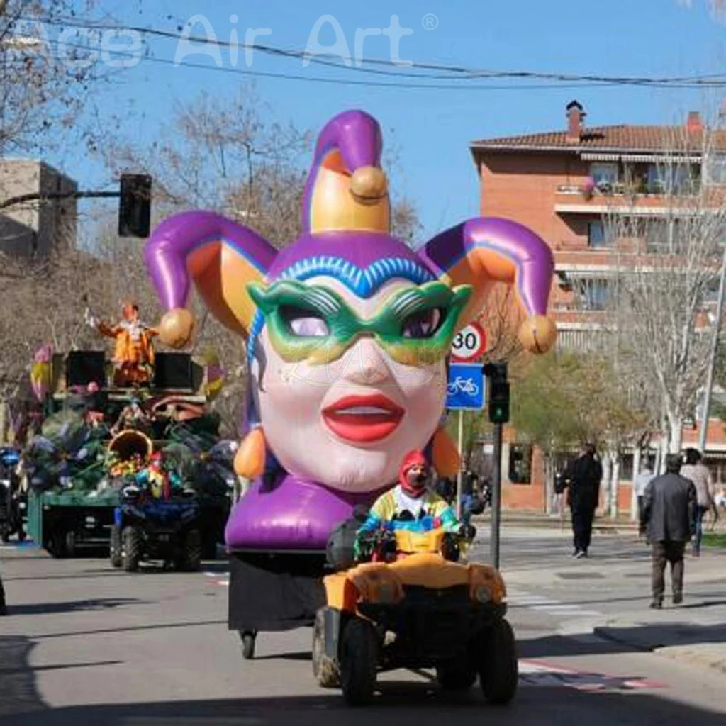 4mH or Custom Inflatable Clown Circus Props Inflatable Clown Heads for Halloween Decoration Advertising