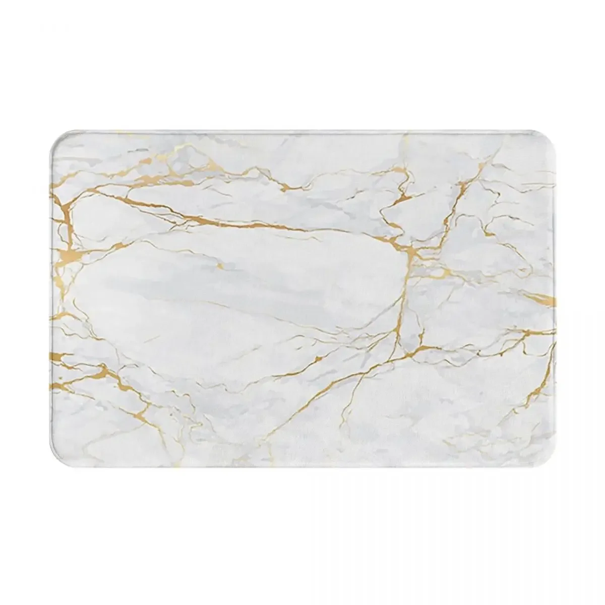 White And Gold Marble Doormat Rug Carpet Mat Footpad Polyester Anti-slip Absorbent Mat Entrance Kitchen Bedroom Balcony Toilet