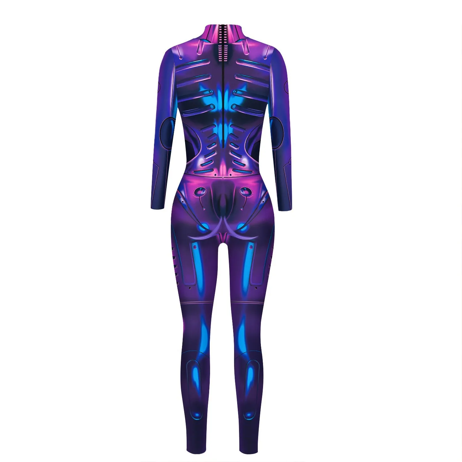 Robot Cosplayer Halloween Kostuum 3d Digitaal Printen Vrouwen Feest Cosplay Kostuum Lange Mouw Bodysuit Stretch Zentai Catsuit