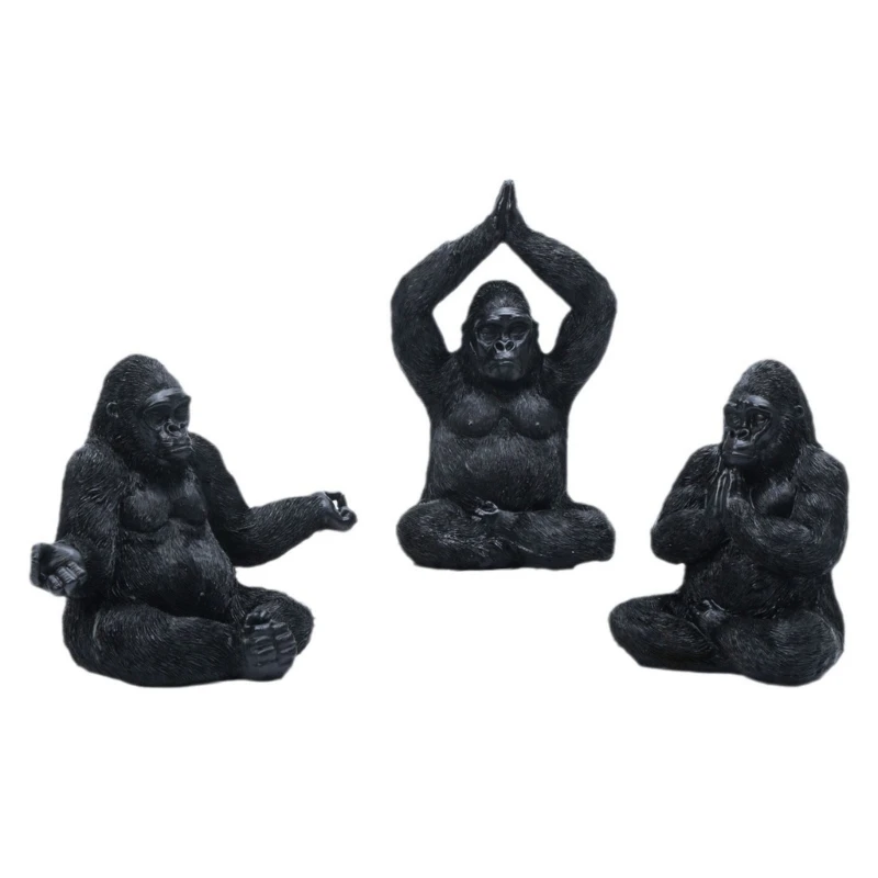 Creative Chimpanzee Figurines Statues Room Meditating Decorations for Hotel Lobby Figurines