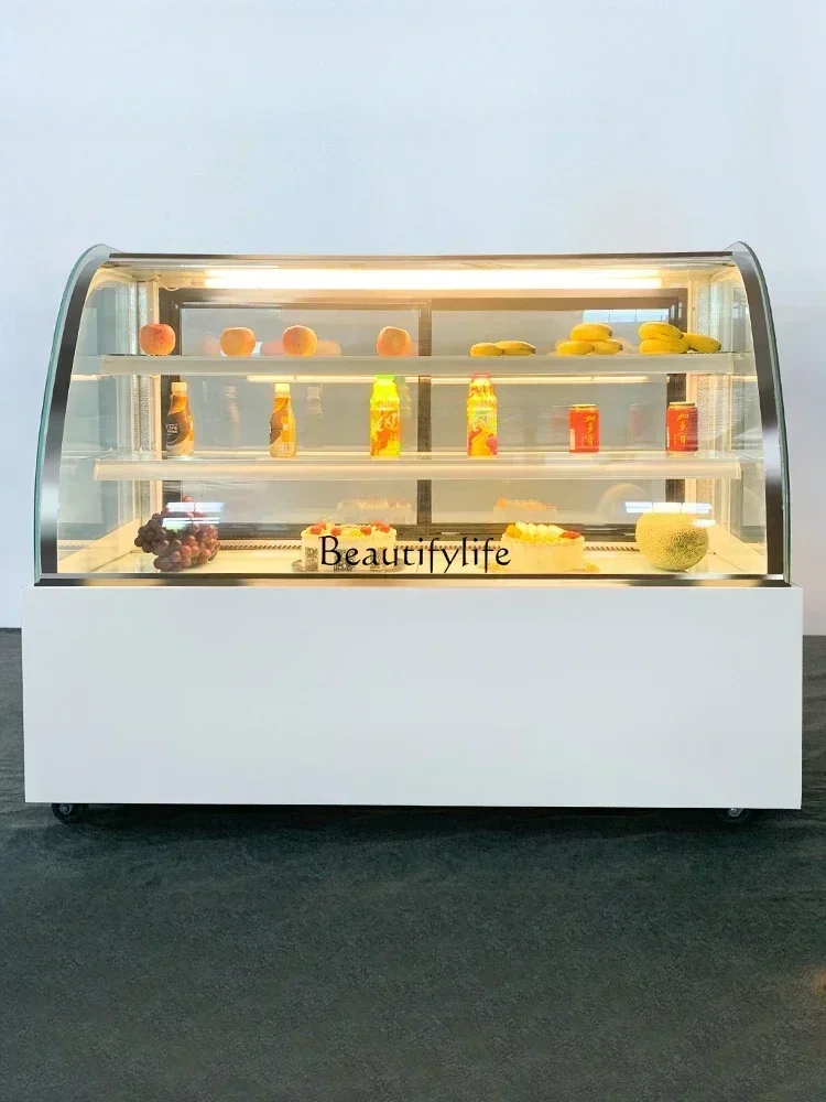 

55yj14Arc Cake Refrigerated Display Cabinet Glass Commercial Air-Cooled Fruit Dessert Fresh Cabinet