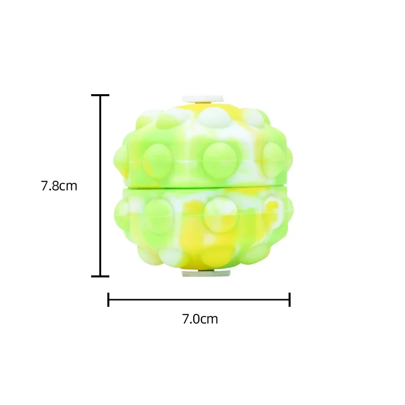 Fidget Spinner Pop Ball Colorful 3D Decompression Ball LED Light Luminous Silicone Creative Toy for Kids Anti-Anxiety Relaxation