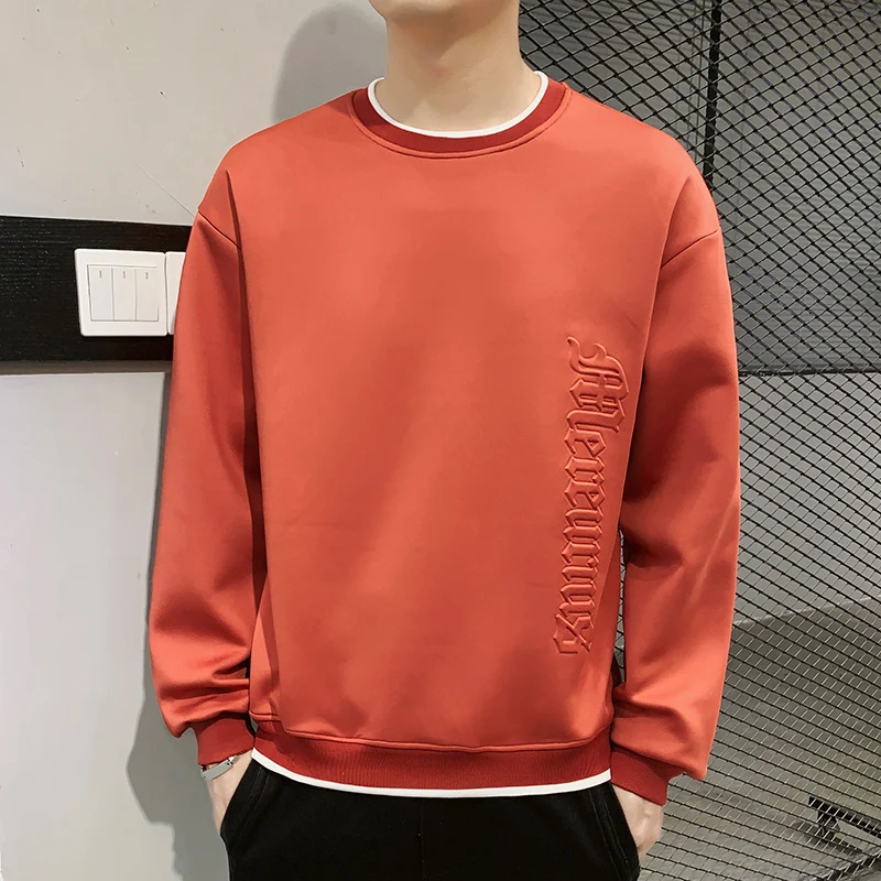 

Fashion O-Neck Spliced Letter Fake Two Pieces Sweatshirts Men's Clothing 2024 Spring New Loose Casual Tops All-match Sweatshirts