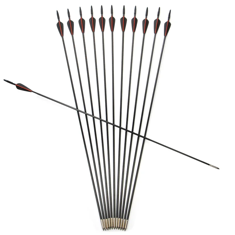 

6/12pcs Archery Fiberglass Arrows OD 6mm Water Droped Rubber Vanes for Outdoor Sports Shooting Hunting