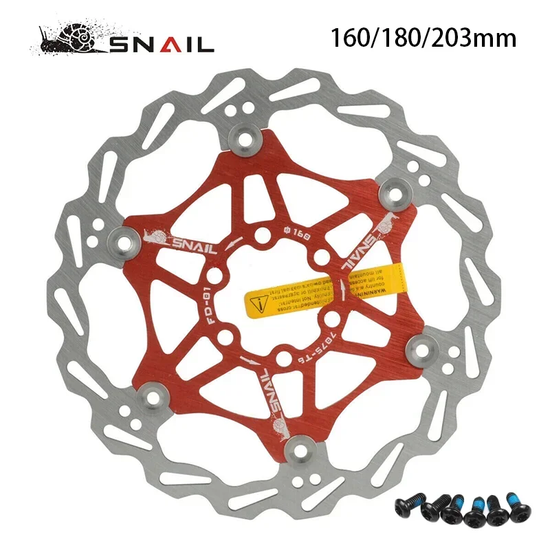 SNAIL 160/180/203mm Bicycle Floating Brake Disc Rotor cycling MTB Bike Brake Accessories Ultralight For Shimmano Brakes