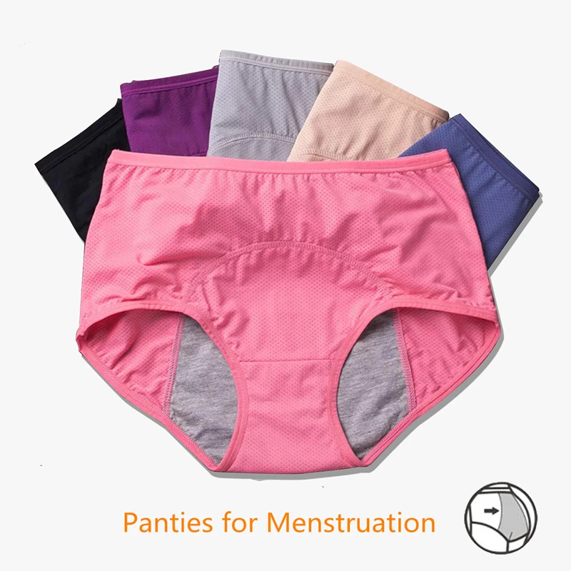 

Panties for Menstruation Mid-high Waist Menstrual Briefs Plus Size Culottes Menstruelles Femme Leakproof Culottes Menstruelles