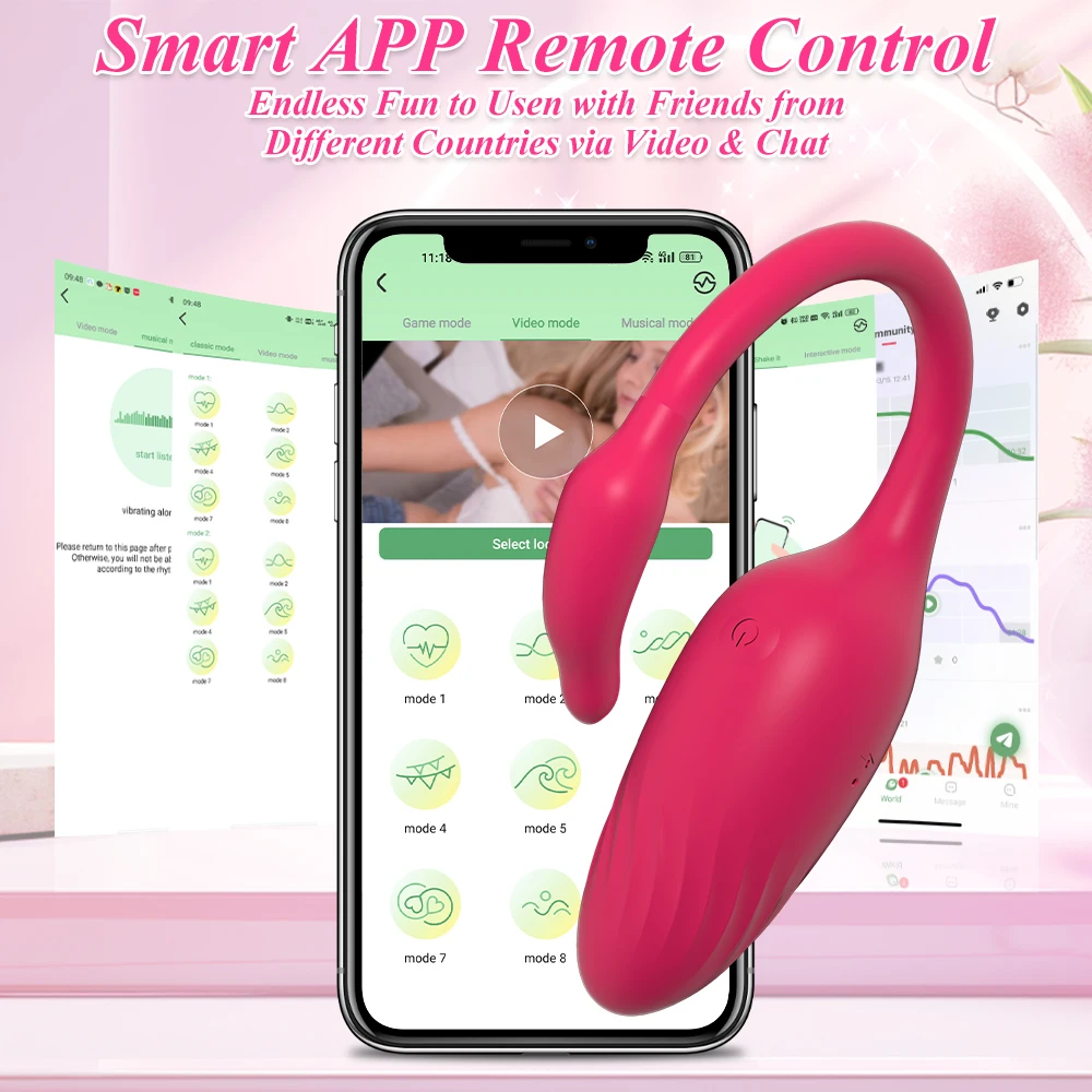 هزاز بلوتوث لاسلكي للنساء ، مدلك المهبل الأنثوي ، اهتزاز البيض ، G-Spot ، محفز البظر ، لعبة الجنس الاستمناء ، التطبيق #4