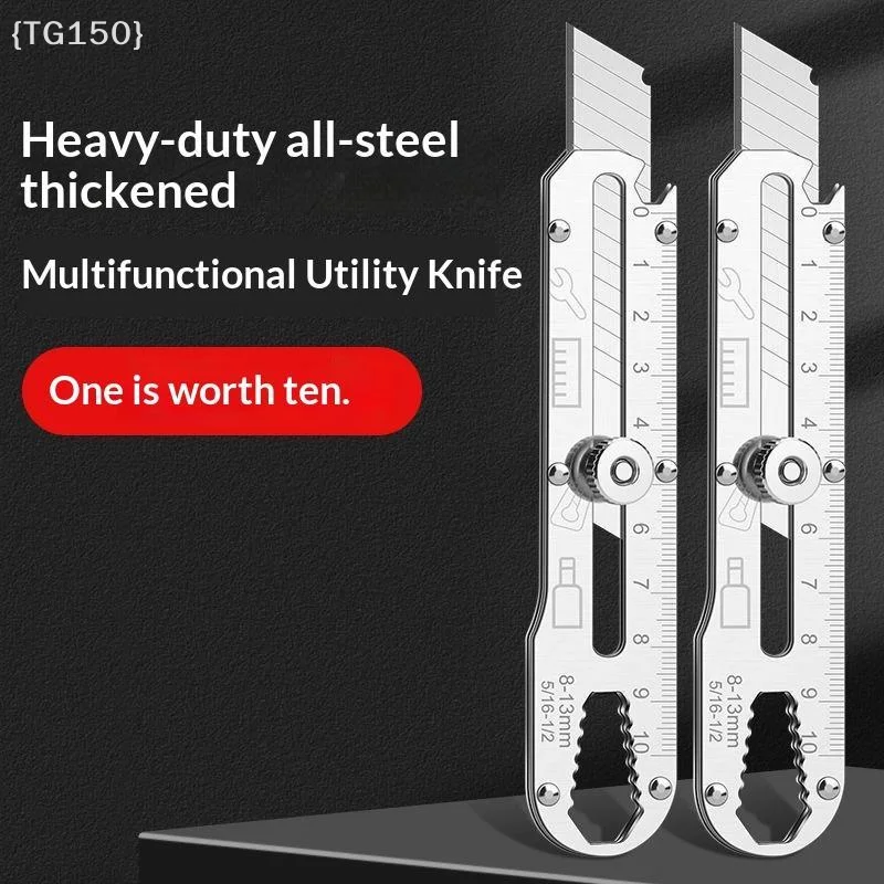 【TG150】Utility Knife Heavy Duty All Steel Thickened Large Stainless Steel Wallpaper Knife Industrial Grade Durable Tool Holder