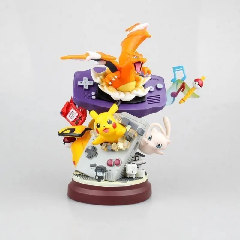 20cm pokemons Pikachus Anime Figure Pikachu Game Machine Tabletop decoration Pika Mews Charizards Doll PVC Statue Ornament Gift