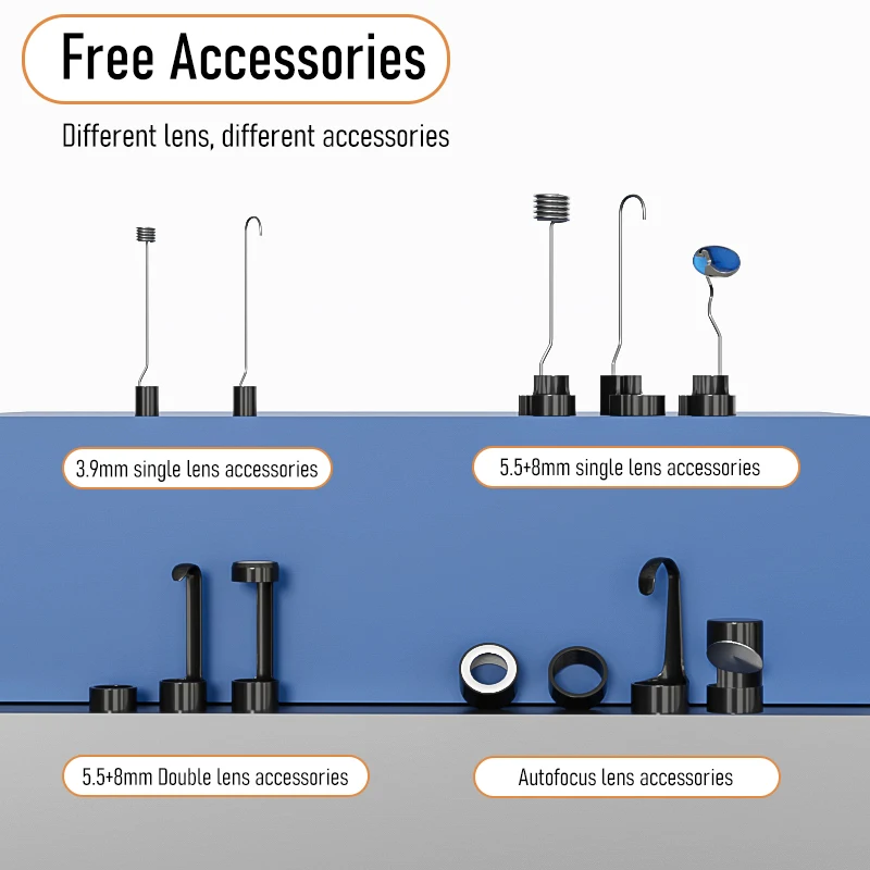 5 ''IPS شاشة المنظار الصناعي 1080P HD التفتيش المزدوج 8 مللي متر كاميرا انفصال تصميم IP67 Borescope لأنابيب المجاري