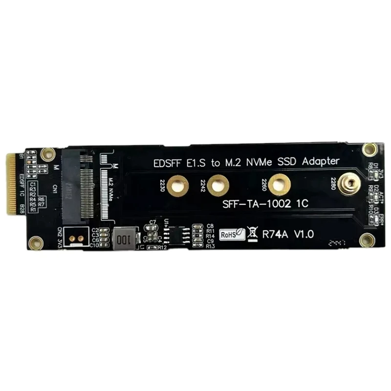 

A69F-Pcie X4 5.0 Nvme Extension Riser Card M.2 SSD To EDSFF 4C+ E1.S Adapter For M.2 NGFF Key M (2230) 22Mm X 80Mm Nvme Card