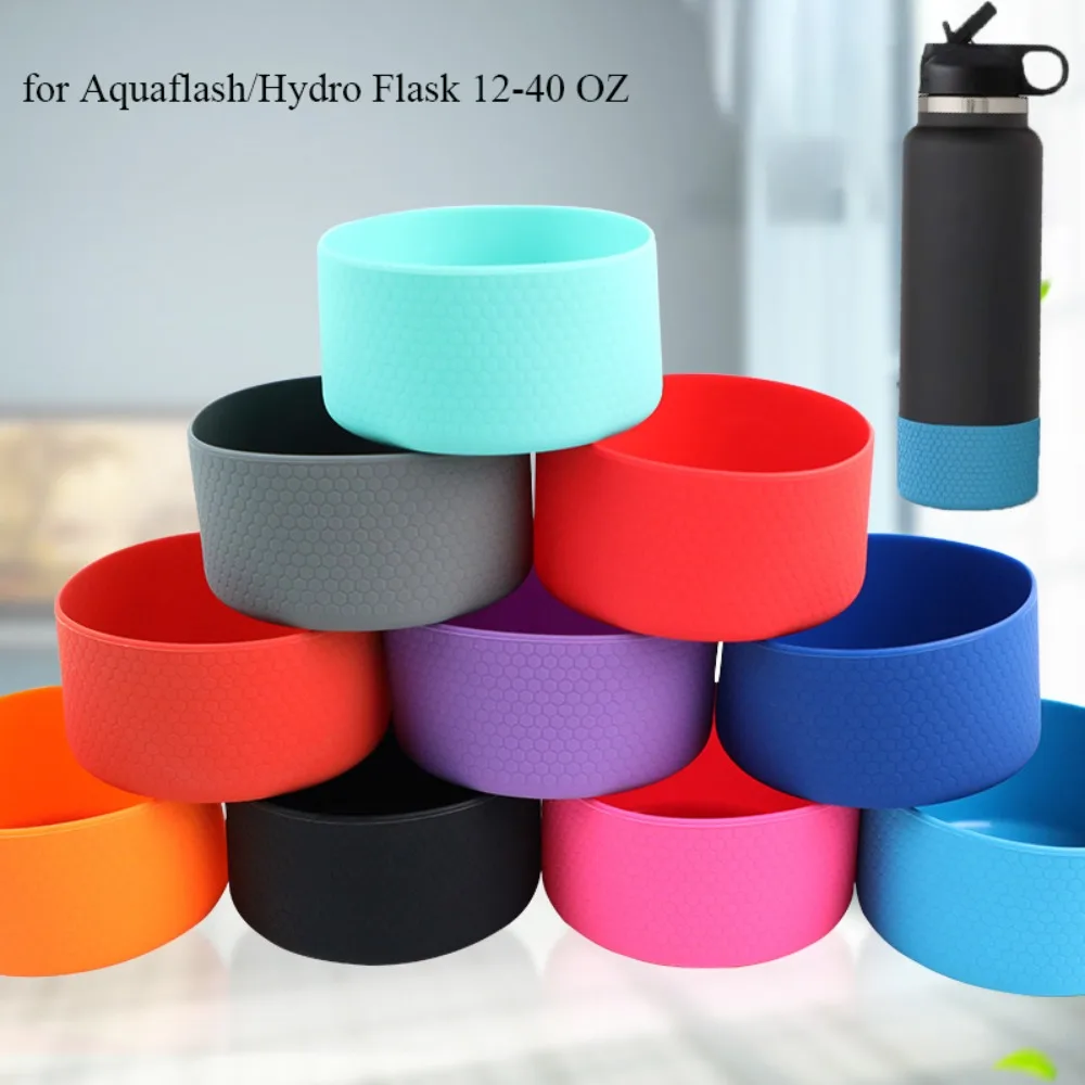 For Aquaflash HydroFlask And More 12-40 oz Anti-Slip Bottle Bottom Sleeve Cover Hexagon Texture Water Bottle Pad Protective Case