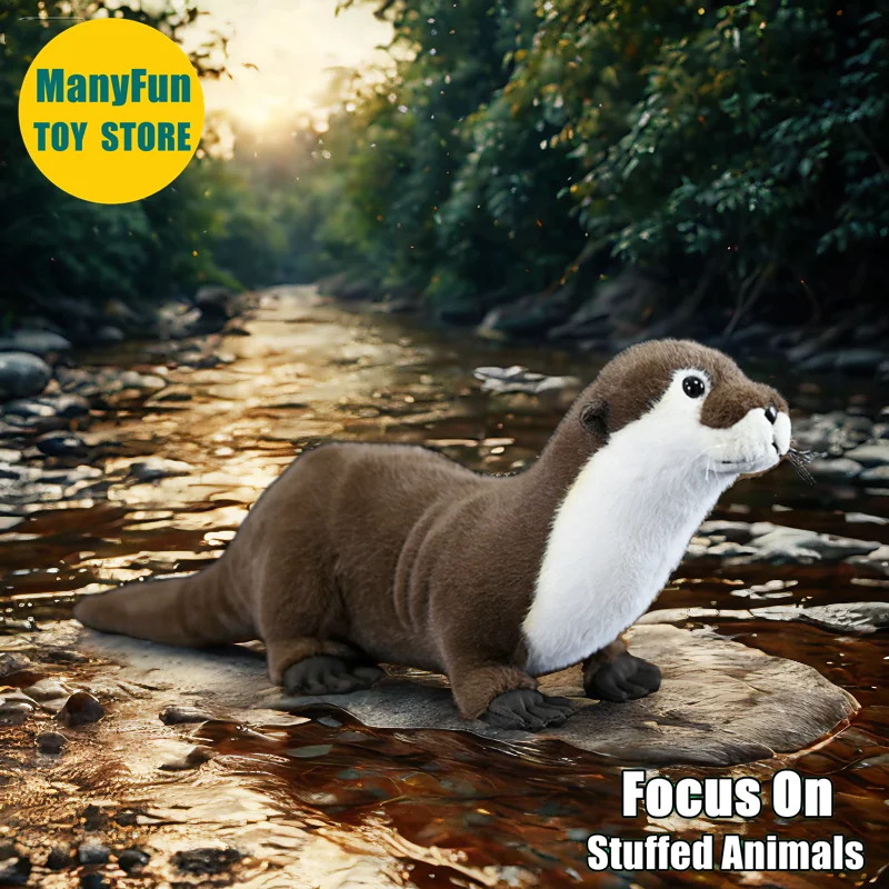 Lifelike Otter Plush Toy - Realistic Beaver Stuffed Animal, Cute Lutra Lutra Simulation Doll, Sea Otter Plushie Gift for Kids