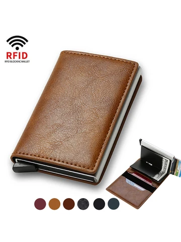 Anti ladrão Rfid titular do cartão de crédito para homens e mulheres, carteira minimalista inteligente, bolso fino, dinheiro bancário, Creditcard Case, bolsa