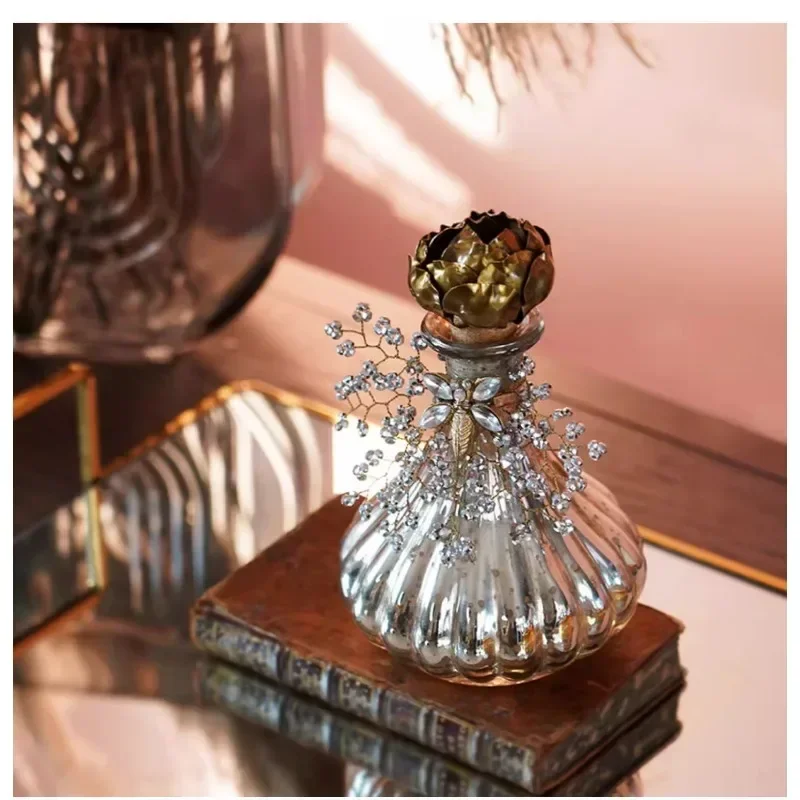 Retro Glass Beads Perfume Bottle Classical Home Fragrance Bottle Nostalgic Decorative Ornaments Vintage Perfume Container