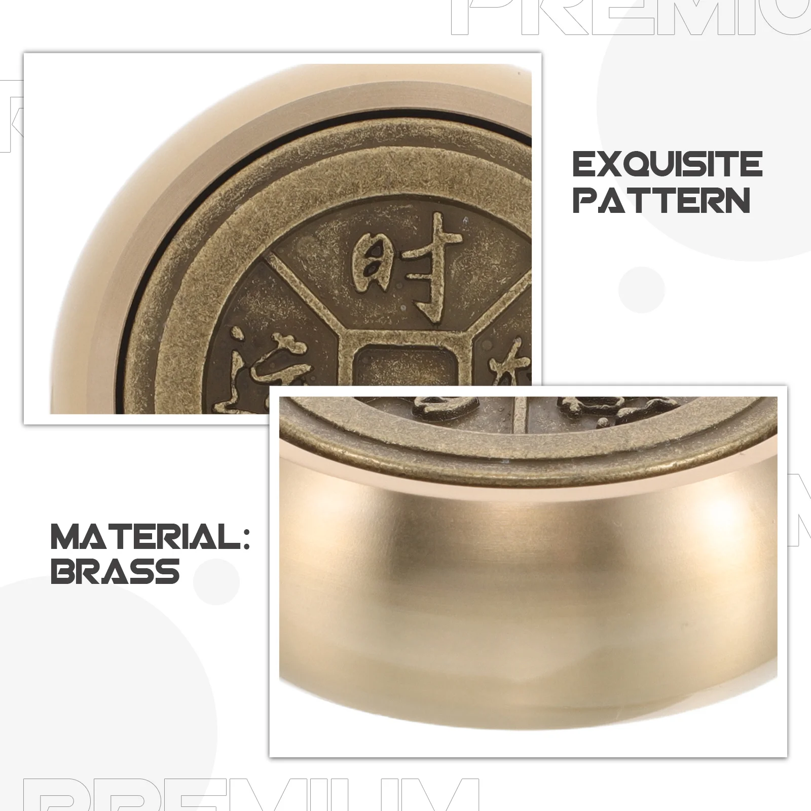 ثقالة الورق النحاسية تصميم دائري متين لمكتب الخط الصيني حاكم إنهاء وزن المكتب القرطاسية الزخرفية #6