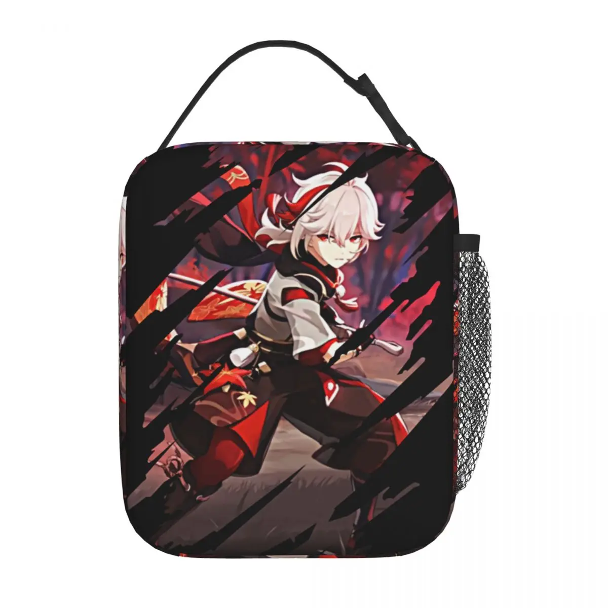 Kazuha Genshin Impact Scratches Thermal Insulated Lunch Bags for School Reusable Bento Box Thermal Cooler Lunch Boxes