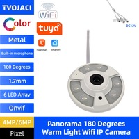 6MP Wifi Camera 1.7MM Fisheye Lens Panoramic Wireless IP Camera 180degree ONVIF Tuya app Home Security Audio Full Color Camera