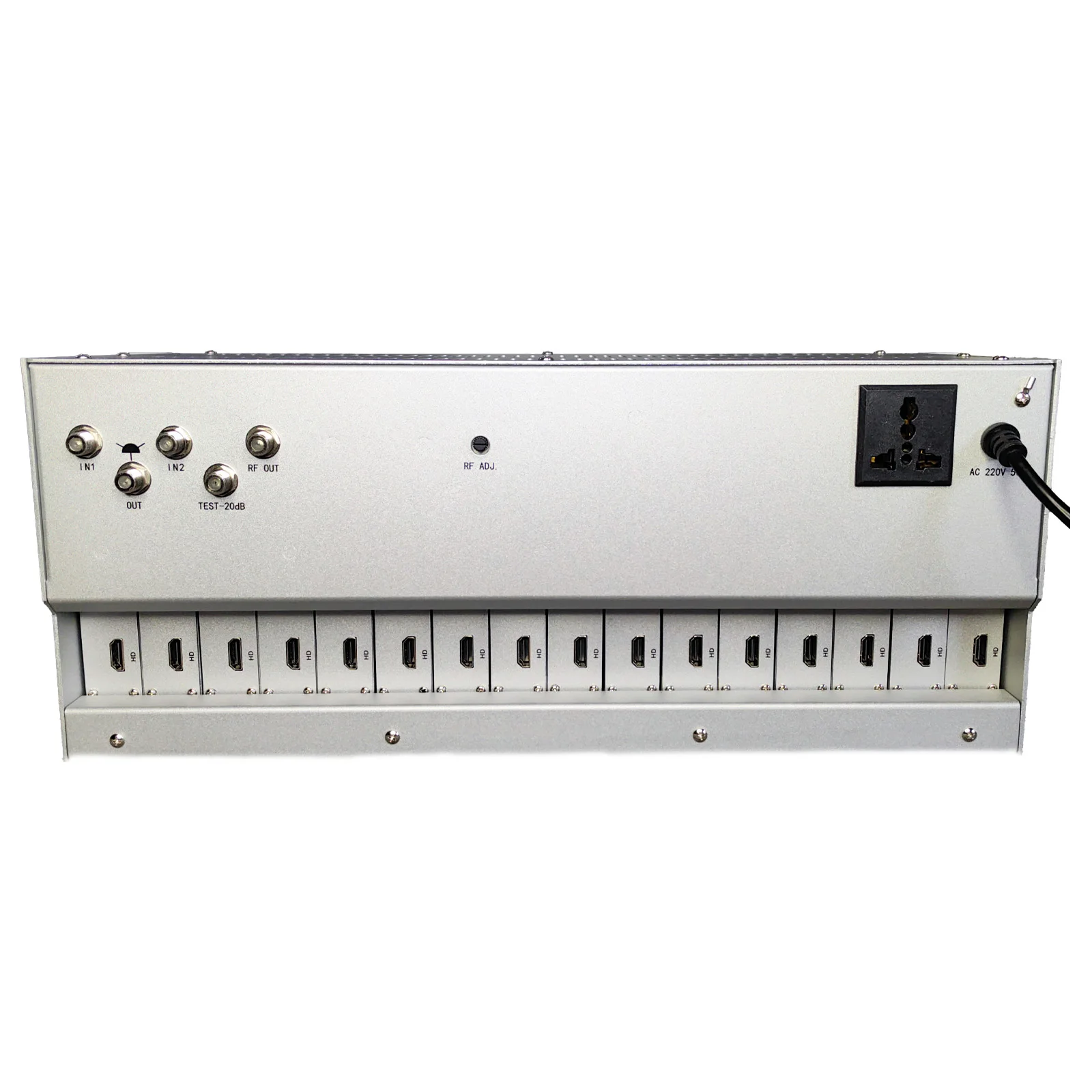 

16-channel modulator HDMI-to-RF all-channel frequency adjustable adjacent channel modulator cable TV front-end system