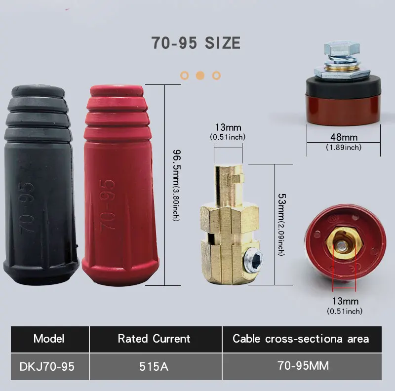 DKJ70-95 TIG Welding Machine Quick Fitting Female Male Cable Connector Clamp Socket Plug Adaptor For Dinse DKZ70-95 4P