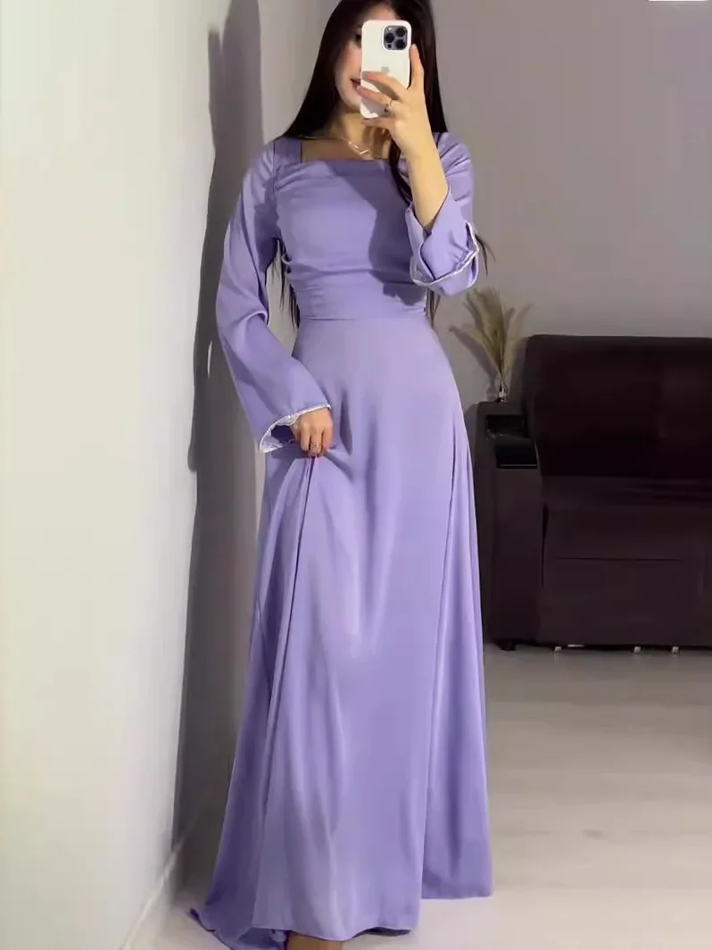 Party Women Dress Morocco Dubai Abayas Kaftan Islam Vestidos Eid Muslim Abaya Arab Long Robe Jalabiya Ramadan Solid Dresses