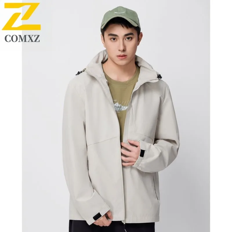 

COMXZ Mens Jacket New Fashionable Classic Outdoor Camping Windproof Coat Premium Detachable Hood Comfortable Autumn Clothing