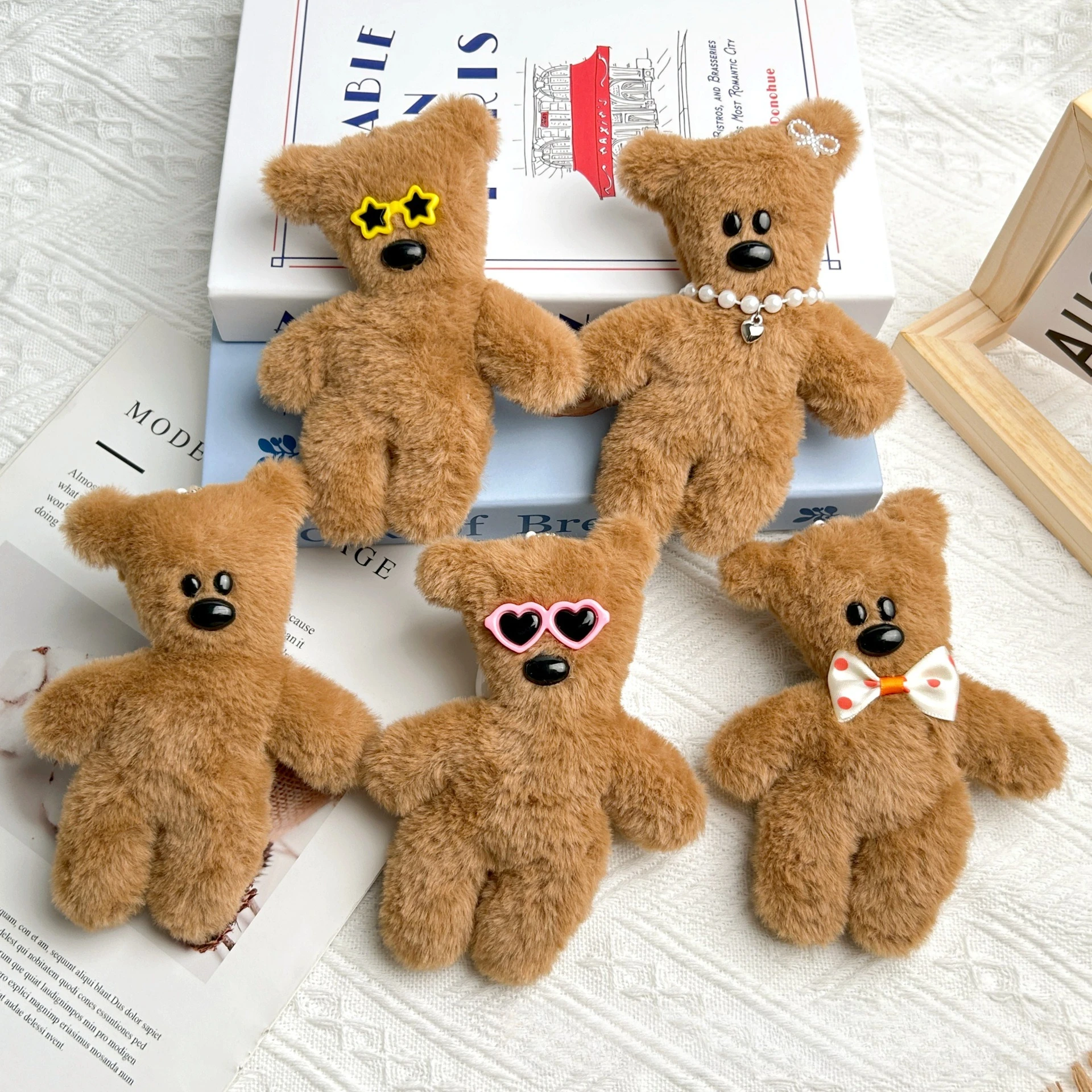 

Teddy Bear Mr. Bean's Cute Plush Doll Keychain Cartoon Plush Doll Pendant DIY Decoration Backpack Bag Key Chain Accessories Gift