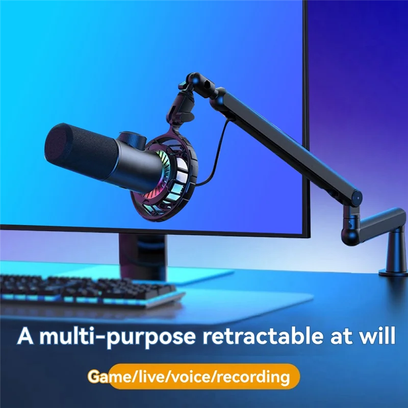 

AA08-Microphone Bracket, Adjustable 360 ° Suspension Arm, Adjustable Rod Microphone Bracket, With Desktop Mounting Clip