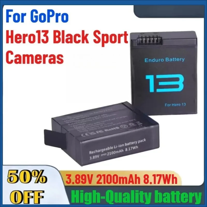 3.89V 2100mAh 8.17Wh Camera Battery For GoPro Hero13 Black Sport Cameras Battery Accessories
