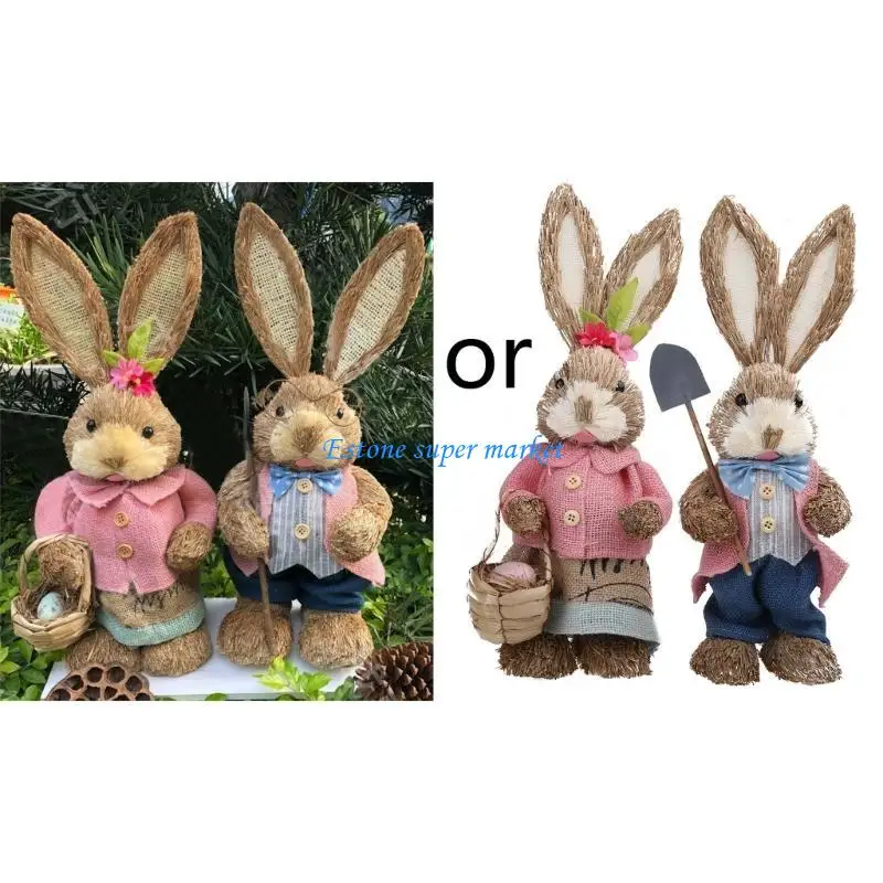 090B 관심 장식 부활절 밀짚 토끼 매달려 장식품 어린이 파티 부활절 선물