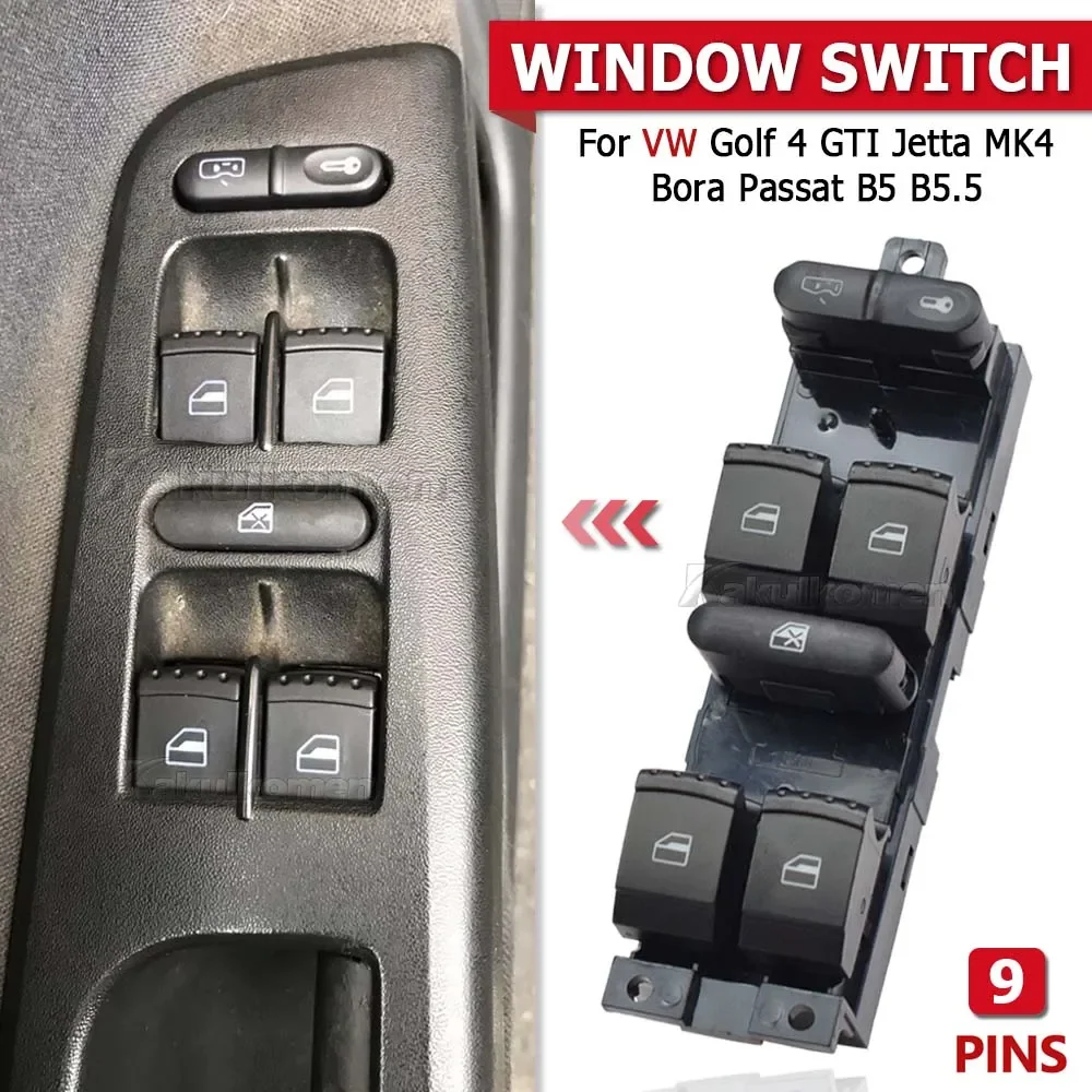 

1J4959857D Car Electric Window Power Control Switch Button For VW Golf 4 Jetta MK4 BORA BEETLE Passat B5 B5.5 1999-2004