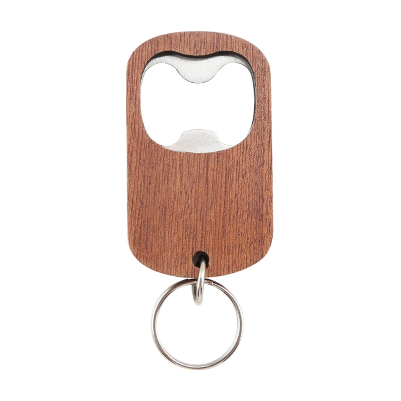 50pcs Beer Bottle Opener Wooden Handle Bar Kitchen Party Favors Keychain