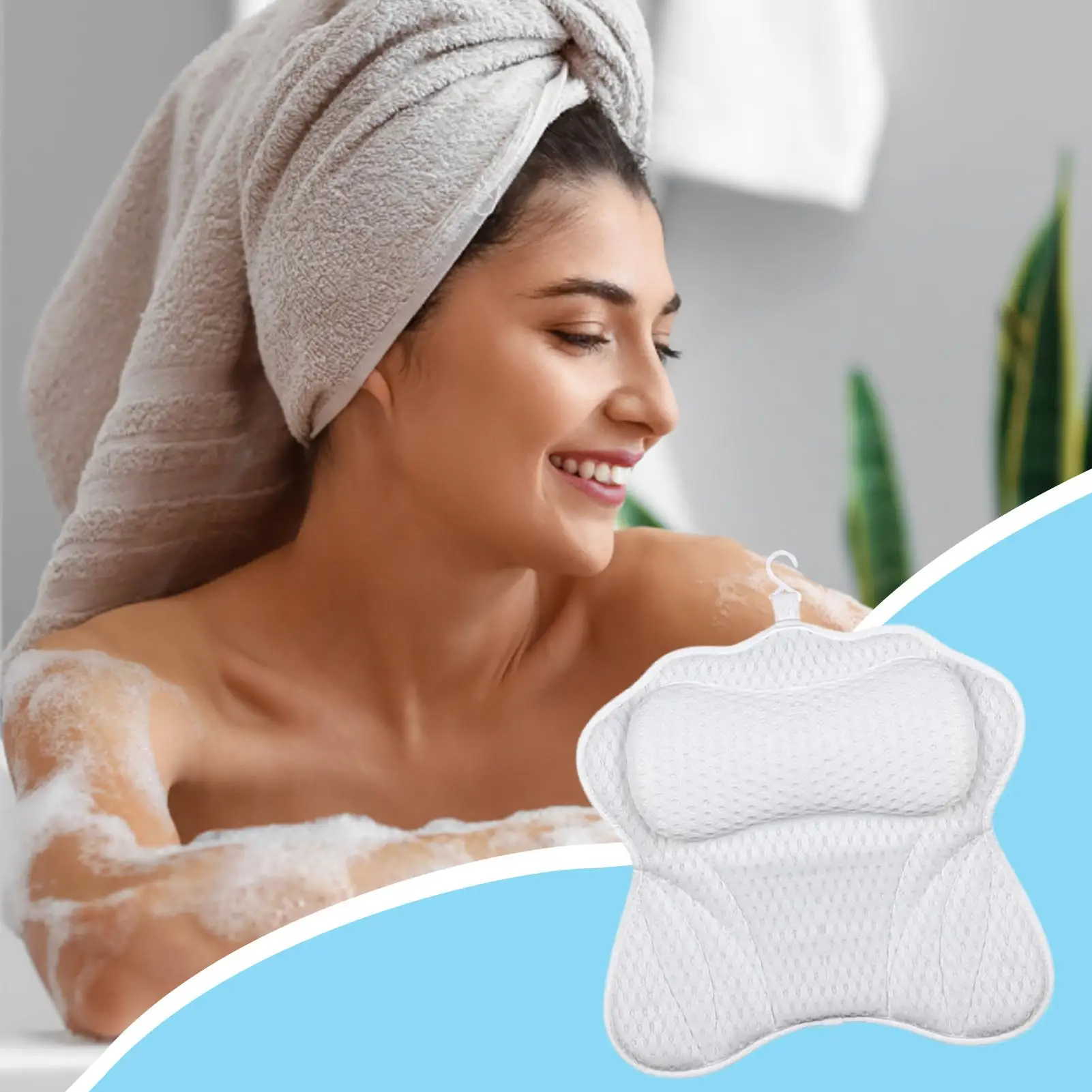 

Bath Pillow Relaxing Spa Cushion Headrest For Tub Bathtub Head And Neck Support Accessories For Apartment Bathing Soaking Spa