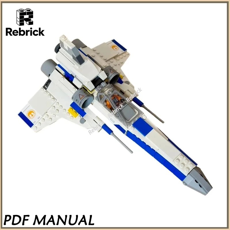 

MOC Space War Starfighter BricksFighter Model Detailed Interstellar Combat DIY Assembly Kit for Sci-fi Hobby Lovers 355PCS