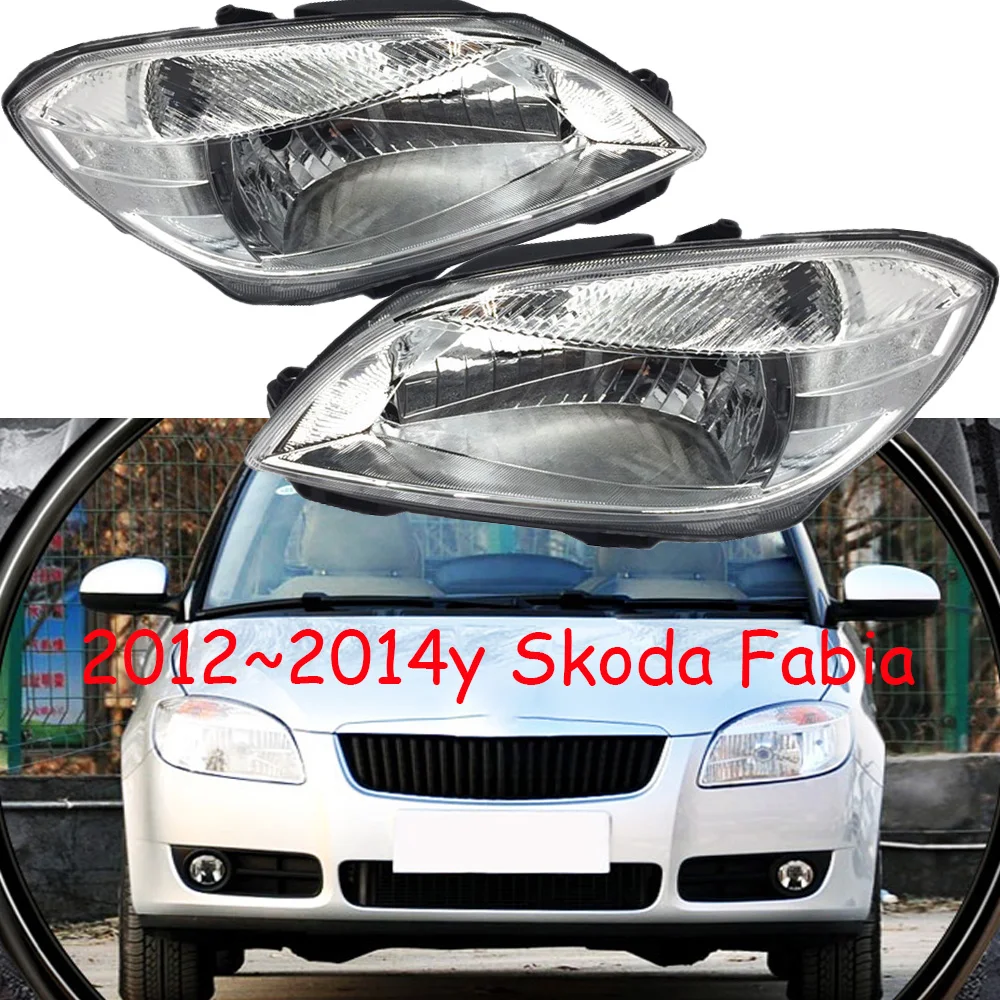 

1 шт., автомобильный бампер, фара для Skoda Fabia, фара 2012 ~ 2014y, автомобильные аксессуары, фара для Skoda Fabia, противотуманная фара