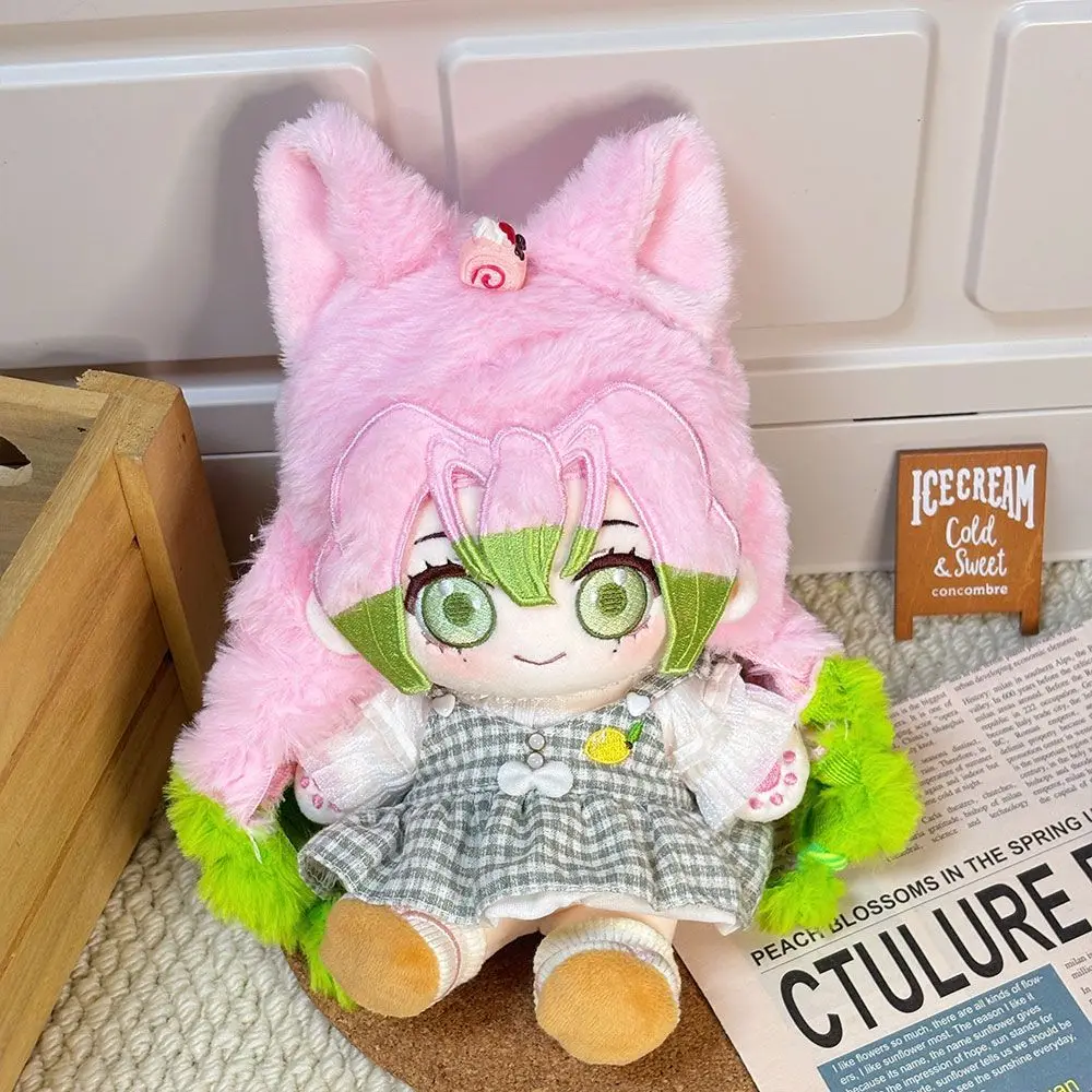 20Cm Anime Pop Kanroji Mitsuri Pluche Pop Gevuld Lichaam Anime Dress Up Katoenen Pop Kleding Gift Kawaii Figuur Idool Plushi xmas