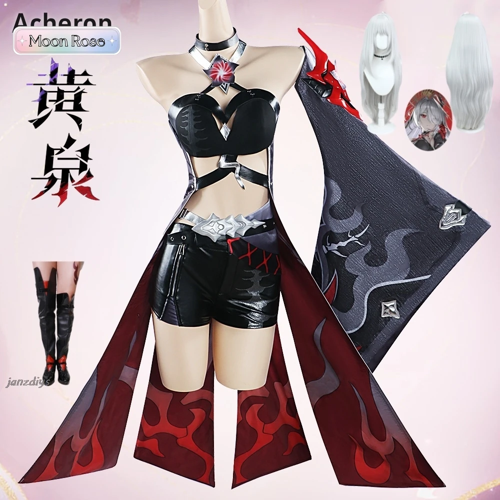 Acheron Cosplay Game Honkai Star Rail Acheron New Style Cosplay Costume Red Dress Women Role Play Carnival Party Sexy Clothes