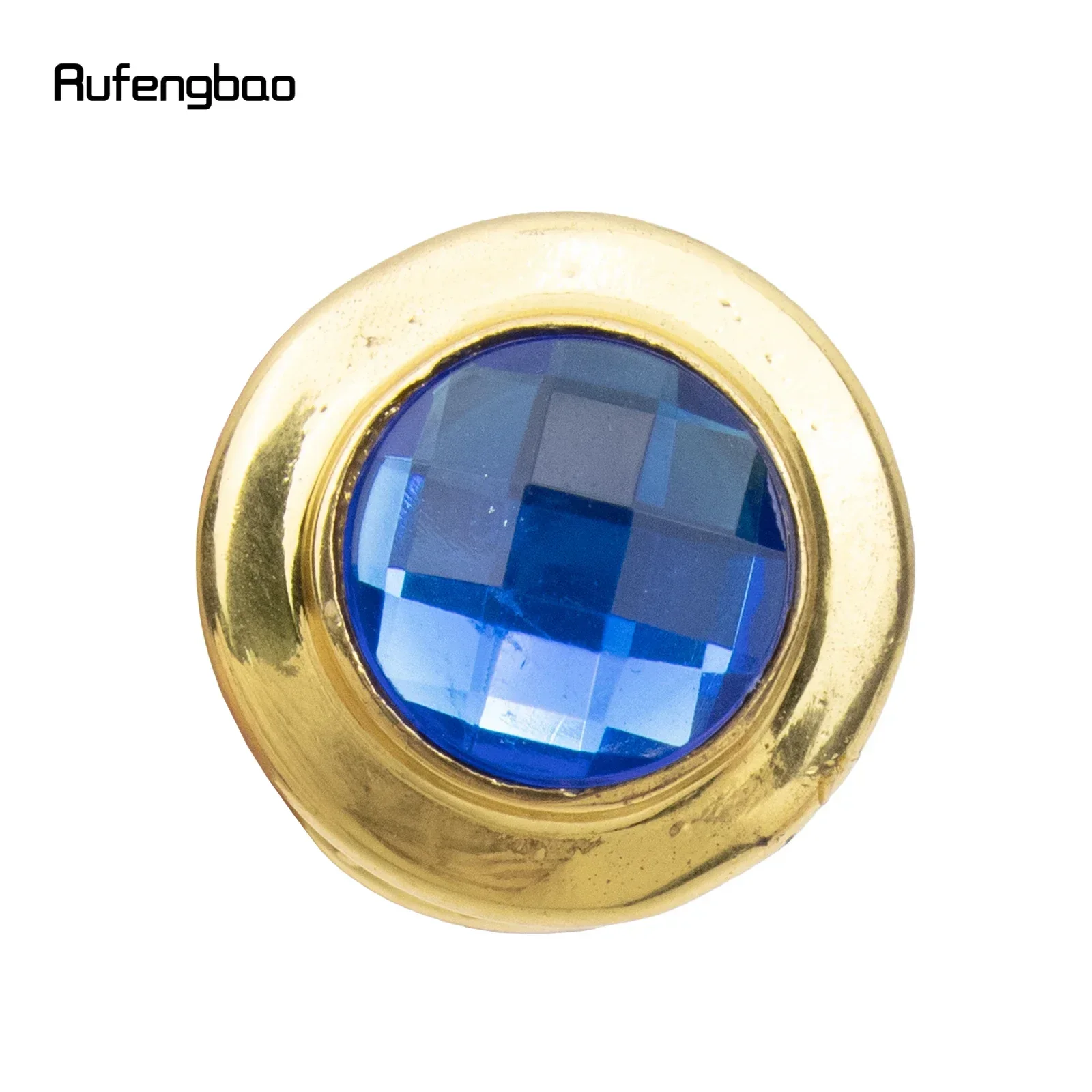 Blauer künstlicher Diamant-goldener Gehstock, modischer dekorativer Gehstock, Gentleman-Performance-Bühnenstock, 93 cm