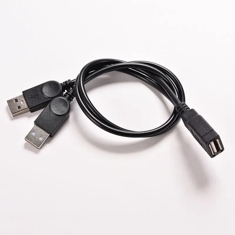 Drahtloses USB-Kabel USB 2,0 y Kabel Stecker zu Buchse Festplatten adapter Dual USB schwarz eine Buchse zu 2 Dual USB Stecker Mini hohe Qualität