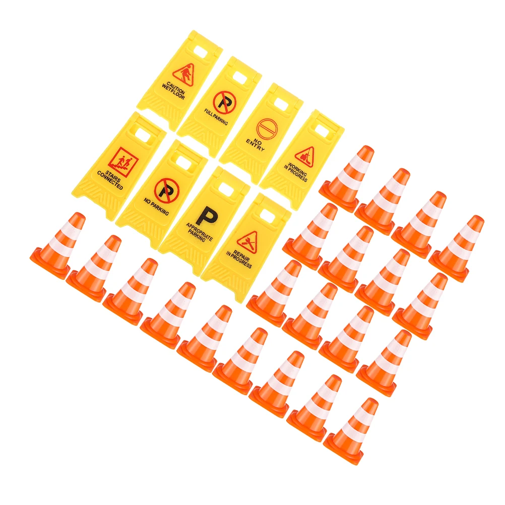Jouets éducatifs pour enfants, panneaux de signalisation, enseignement Miniature pour enfants, ensemble de jeu d'avertissement de Simulation