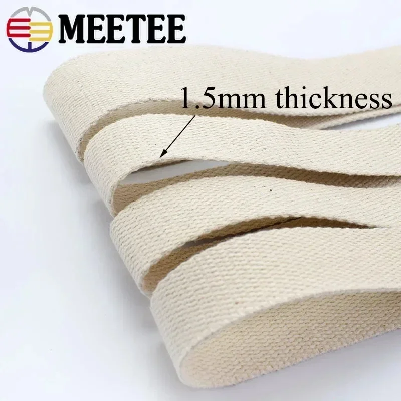 5/10Meters 20-50mm Cotton Webbing Polyester Cottons Ribbon Bag Backpack Strap Tapes Clothes Decor Canvas Belt DIY Accessories