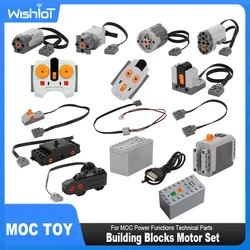 Technical MOC Power Functions Servo Parts Train Buggy M Motor 8883 Modified IR Remote Power Group Sets Lithium Battery Box 9686
