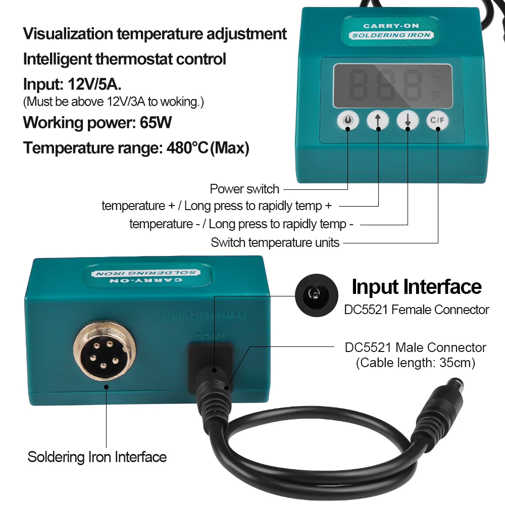 Waitley Portable Soldering Iron Kit for Makita Bosch Dewalt 18V 20V battery , Electric Soldering Tool for DIY Electronics Repair