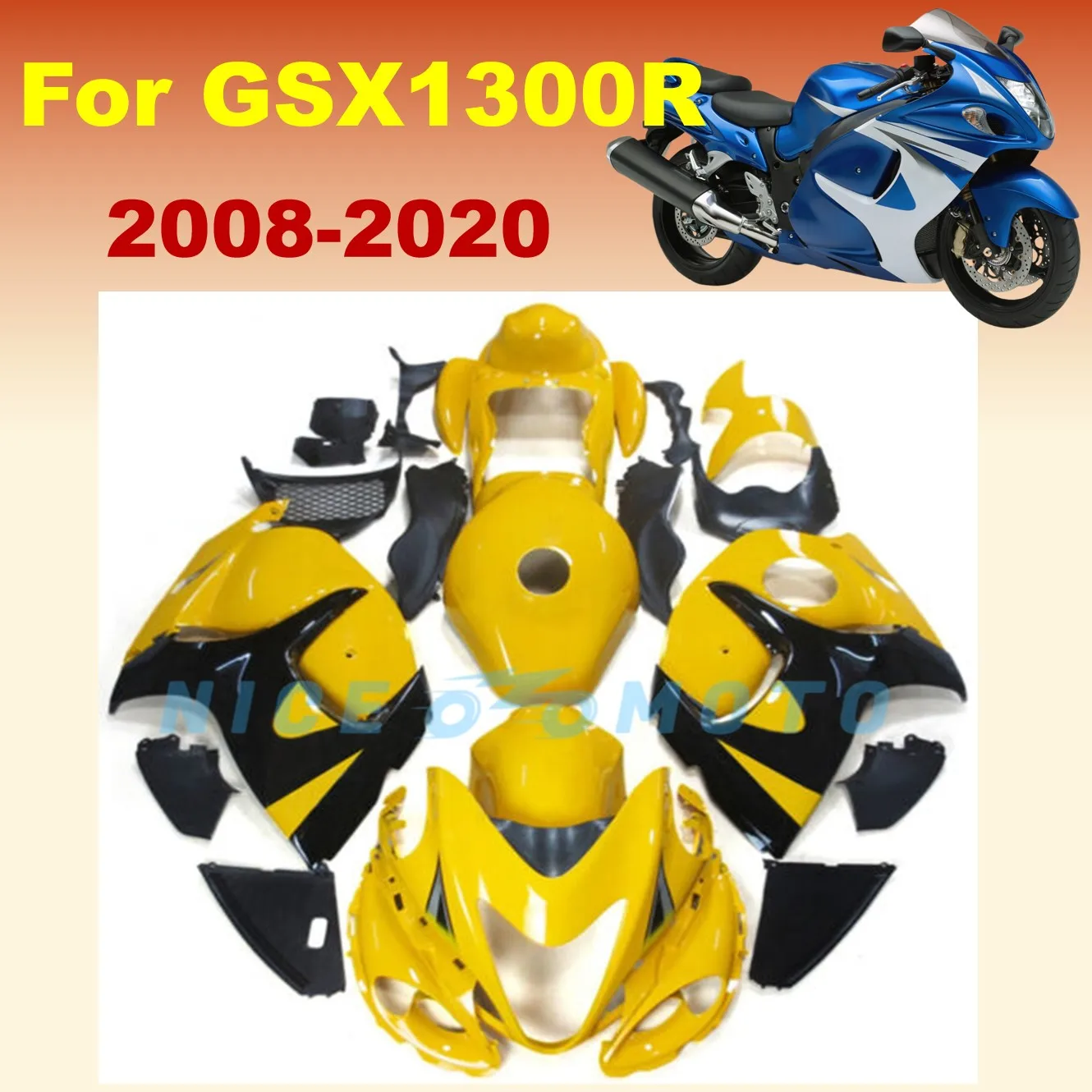 

Обтекатель мотоцикла для Suzuki Hayabusa GSXR1300 2008-2020 2019 GSX-1300R 09 10 11 12 13 16 18 желтый кузов полный комплект обтекателя