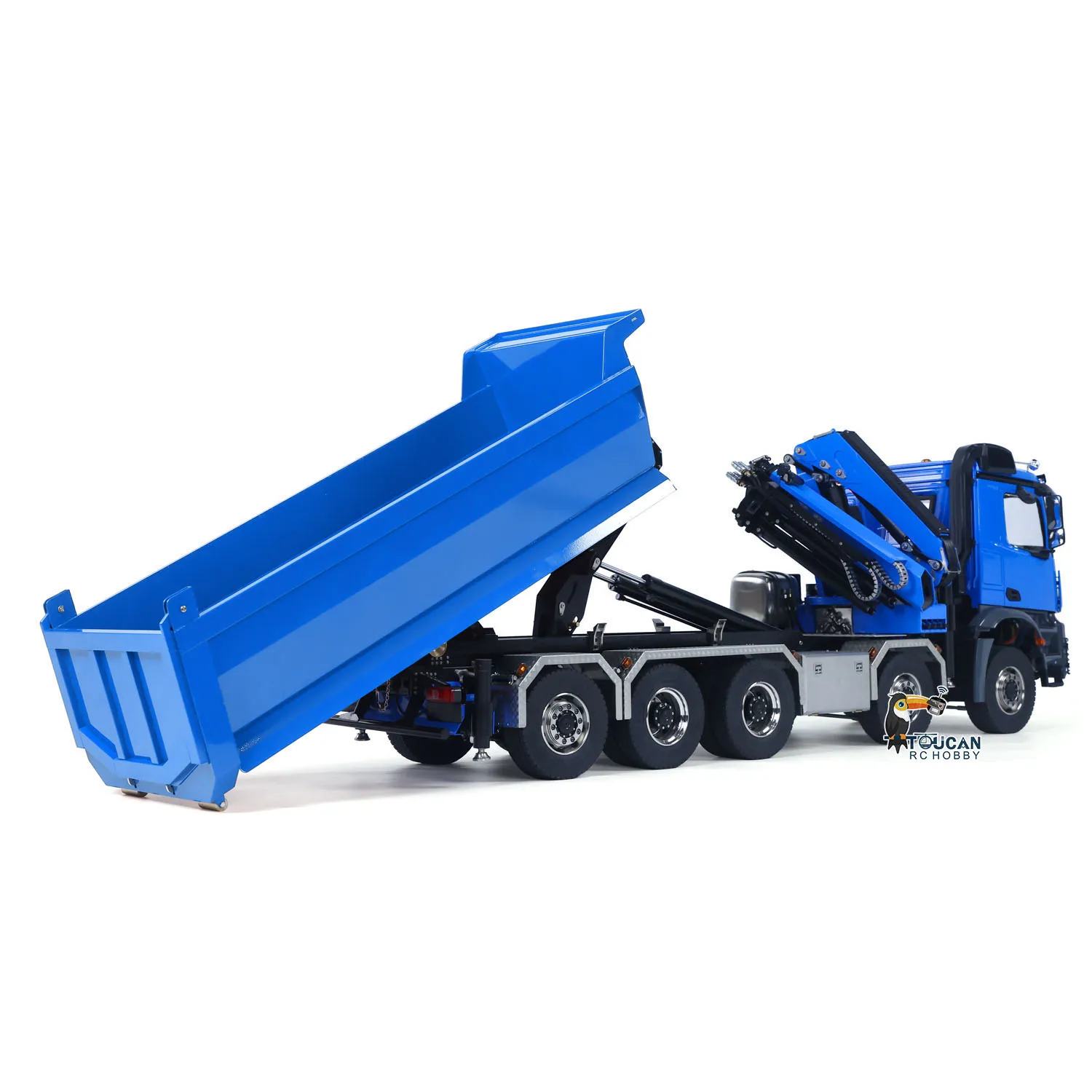 1/14 10x10 RC Hydraulic Crane Dumper Truck Full Dump Car Model 3-speed Gearbox Remote Control Tipper Vehicle Sound Machine Toys