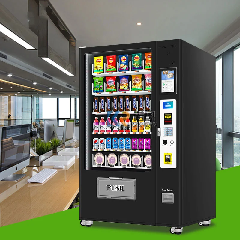 Touch Screen Refrigerated Salad Healthy Food Dispenser Dessert Cupcake Vending Machine Elevator Sandwich Bread Vending Machine