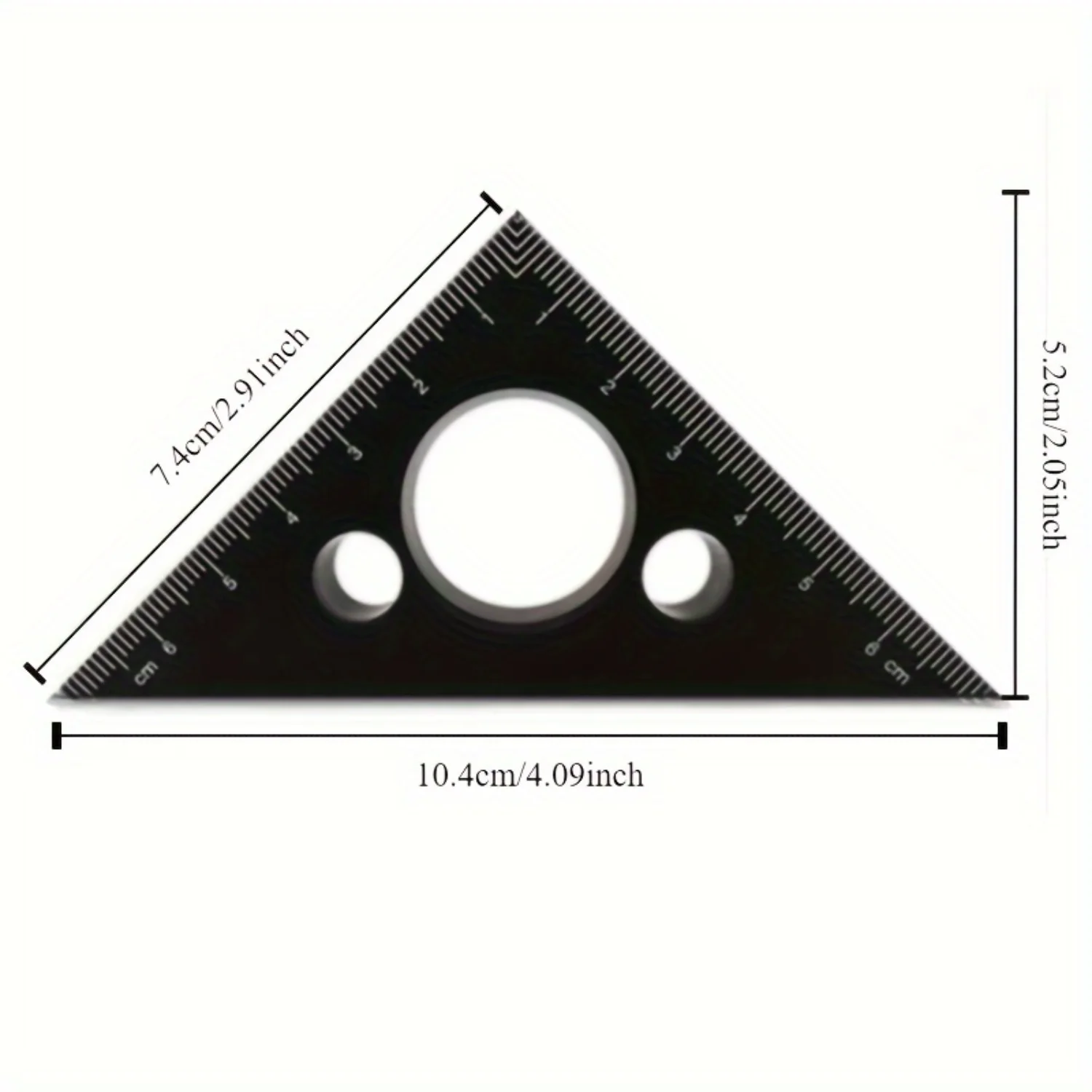 Right Angle Ruler, 45 N 90 Degree Small Aluminum Alloy Triangle Ruler With Both Imperial And Metric Scales Machinist Carpenter's